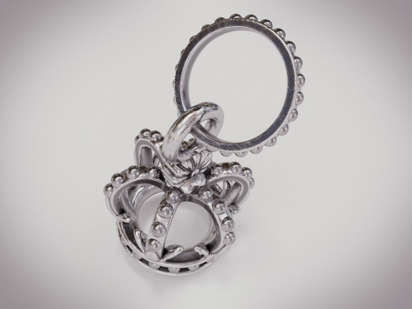 Crown Pandora Charm 3D model_1
