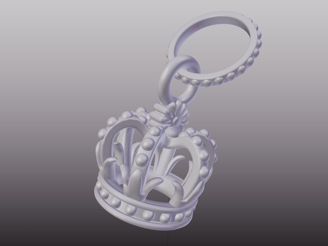 Crown Pandora Charm 3D model_3