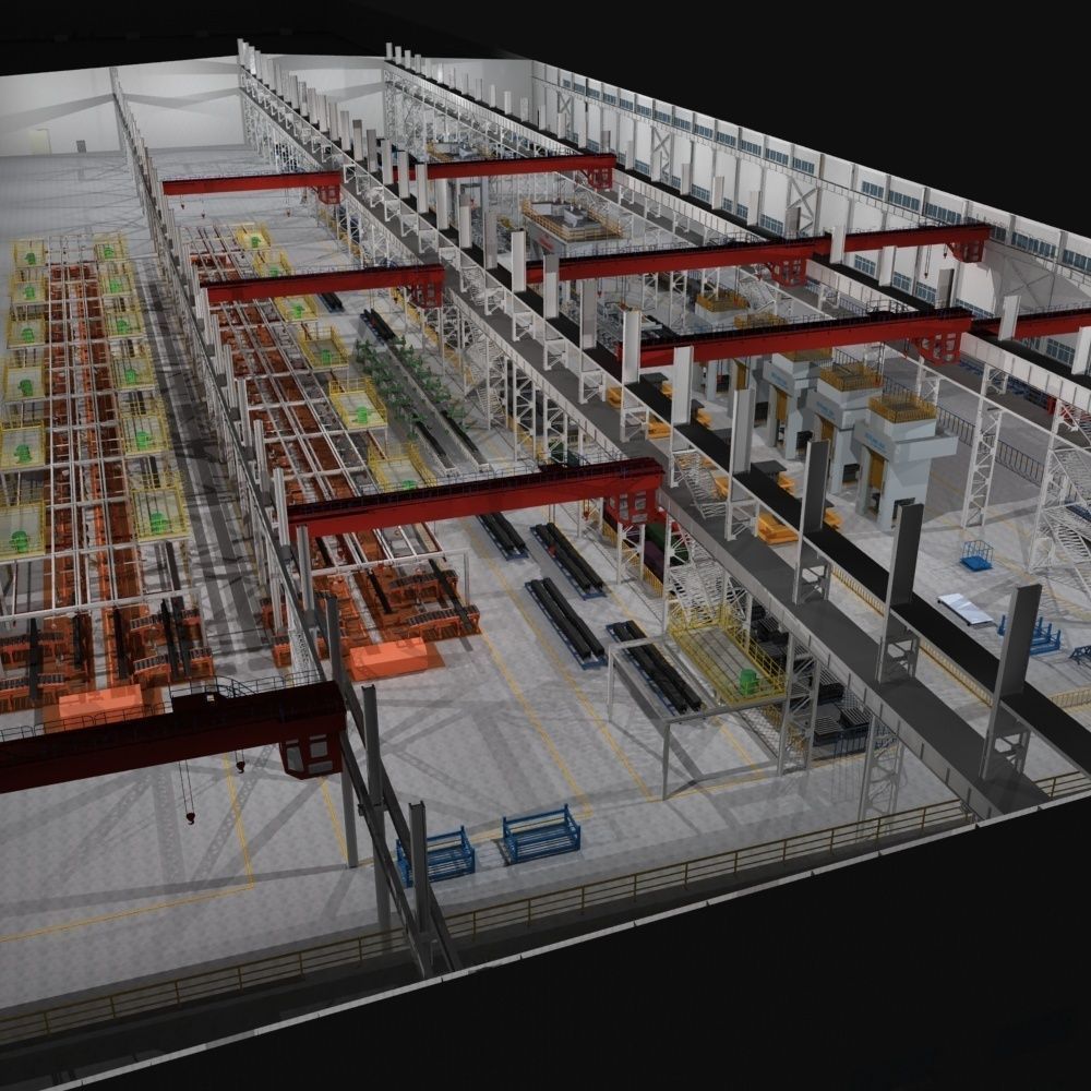 Factory Interrior Scene  3D model_10