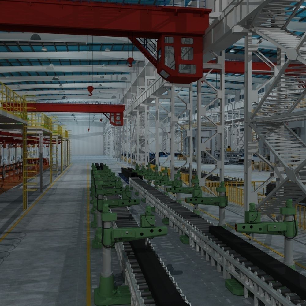 Factory Interrior Scene  3D model_1