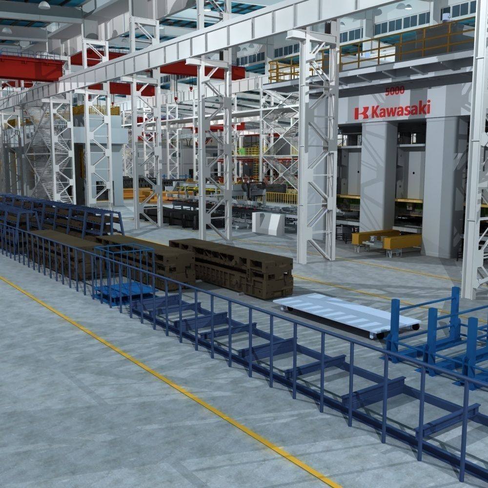 Factory Interrior Scene  3D model_4