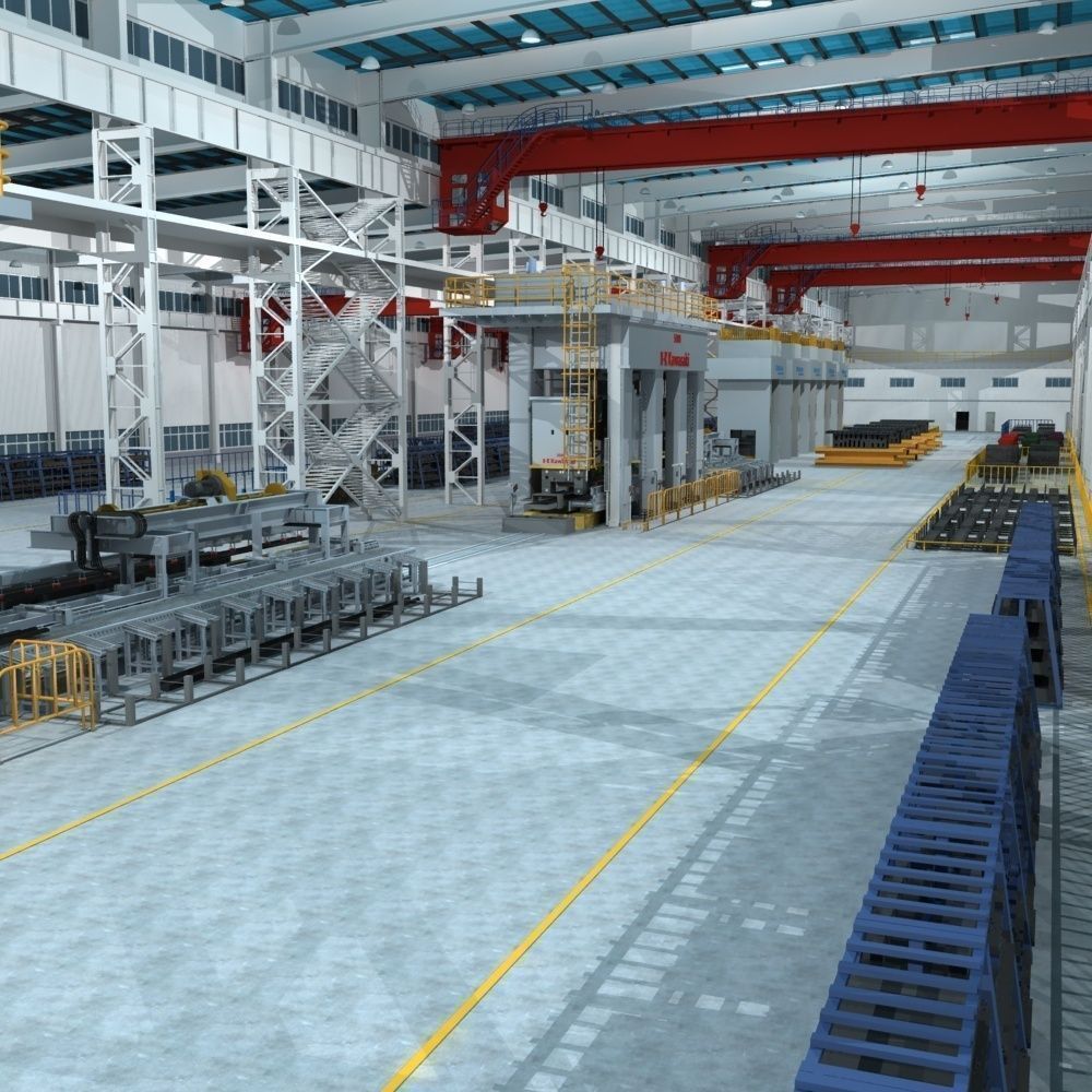 Factory Interrior Scene  3D model_3