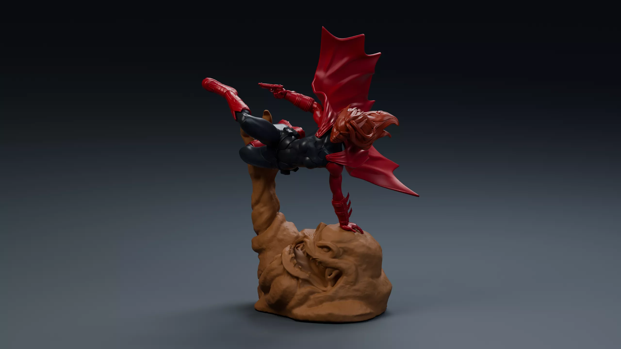 Batwoman vs Clayface Diorama STL Statue 3D print model