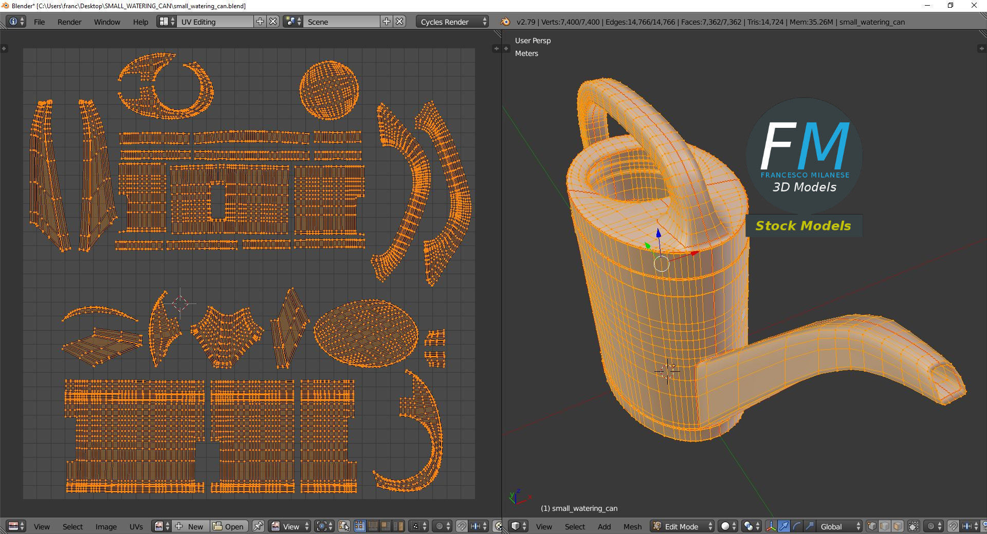 Small watering can 3D model_10