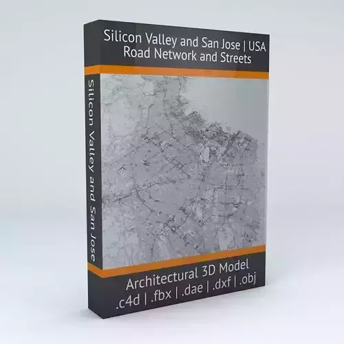 Silicon Valley and San Jose Road Network and Streets 3D model