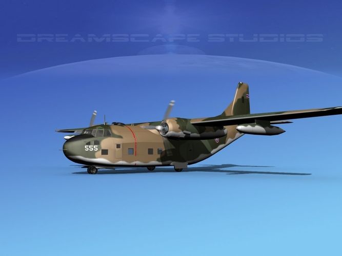 Fairchild C-123B Royal Thai Air Force 1 3D model