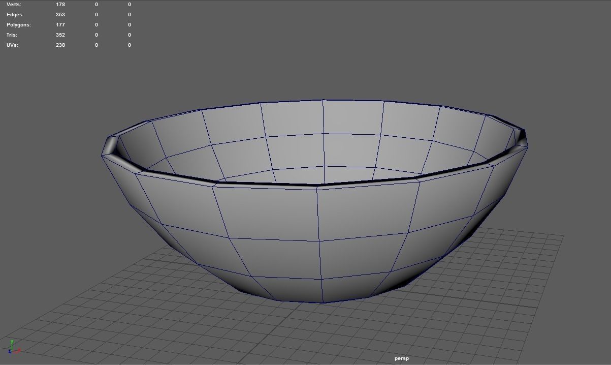 Simple Dark Wood Bowl Free low-poly 3D model_3