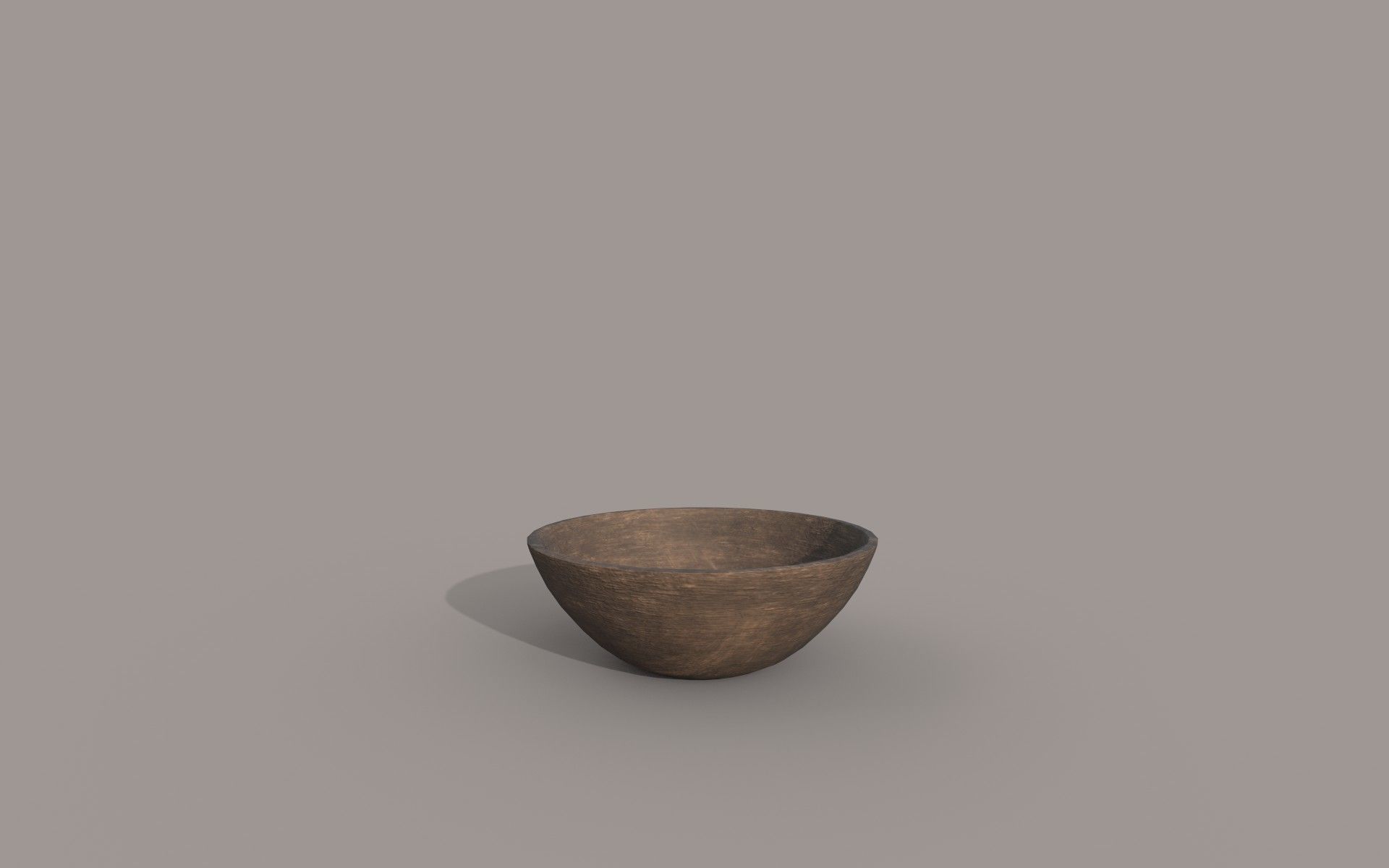 Simple Dark Wood Bowl Free low-poly 3D model_2