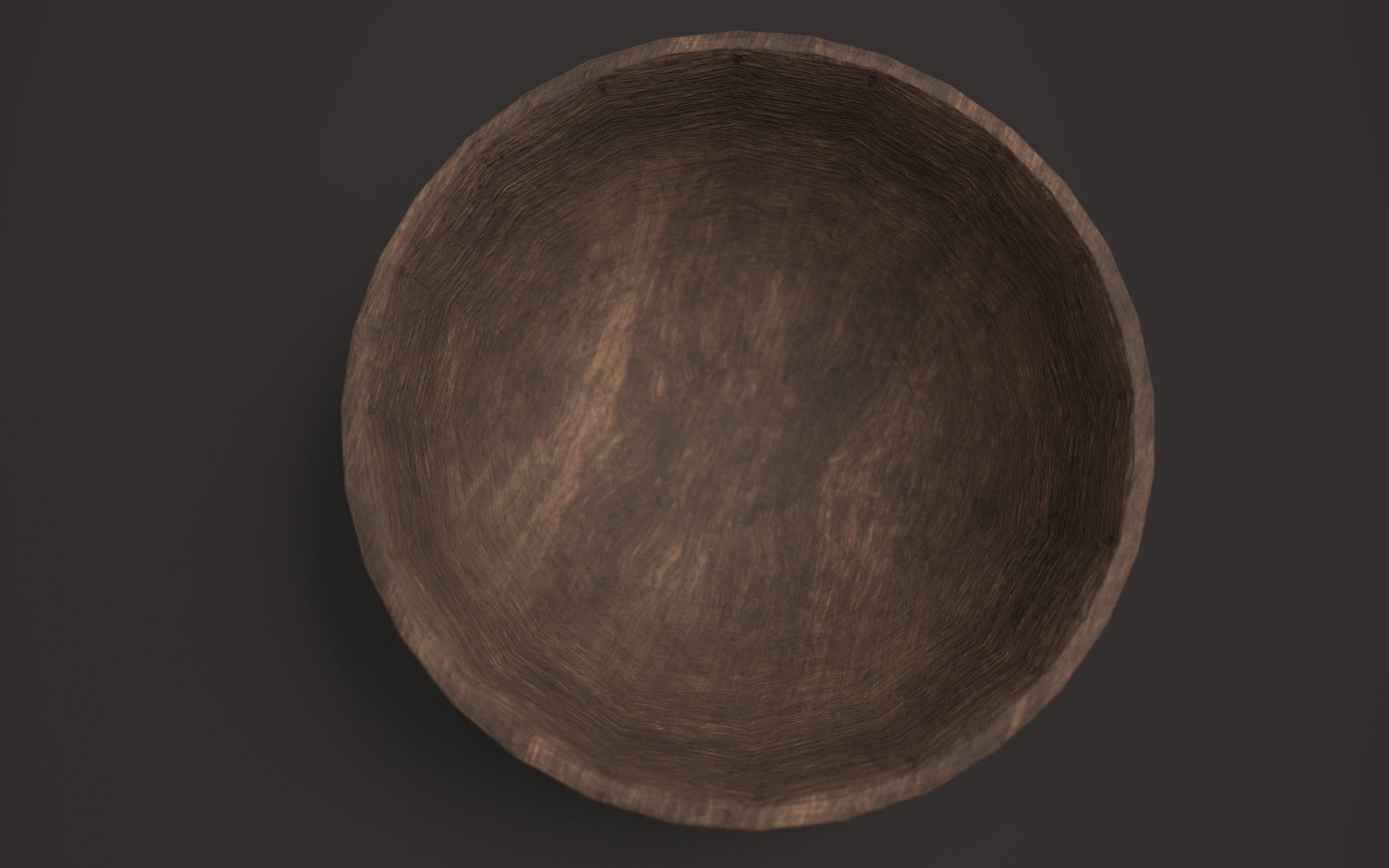 Simple Dark Wood Bowl Free low-poly 3D model_1