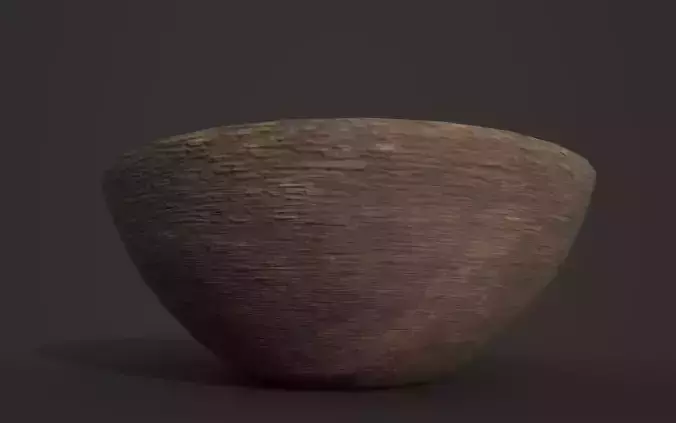 Simple Dark Wood Bowl Free low-poly 3D model