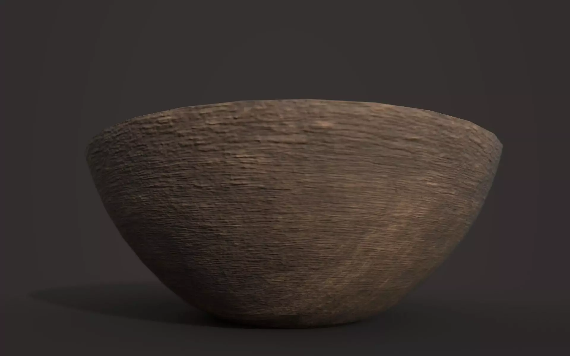 Simple Dark Wood Bowl Free low-poly 3D model_0