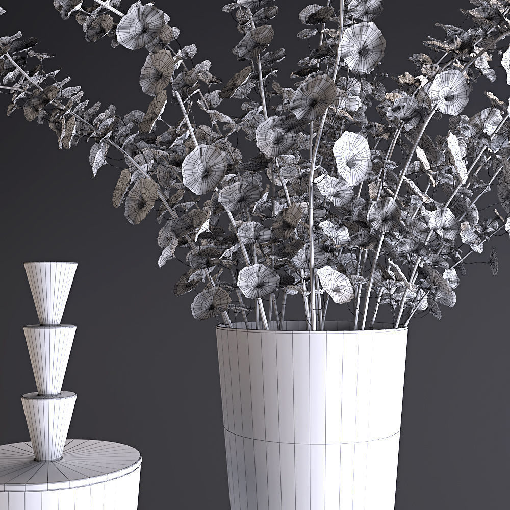 Tables Rh and yellow flowers set2   3D model_2