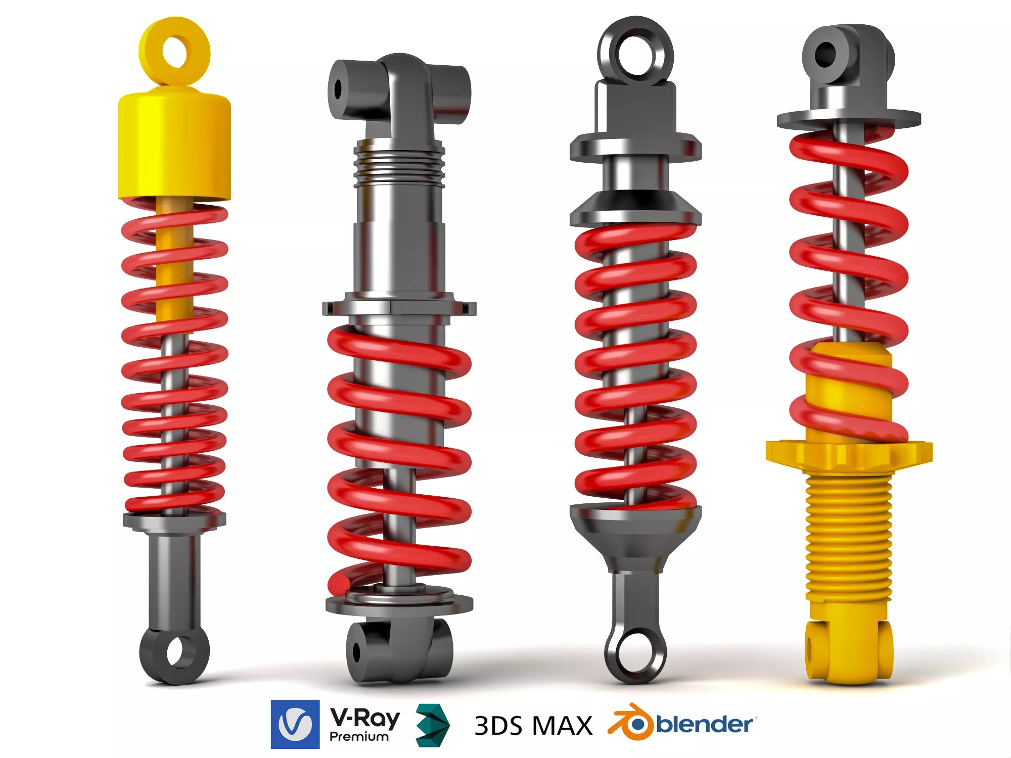 Vehicle Shock Absorber Asset Pack 3D model