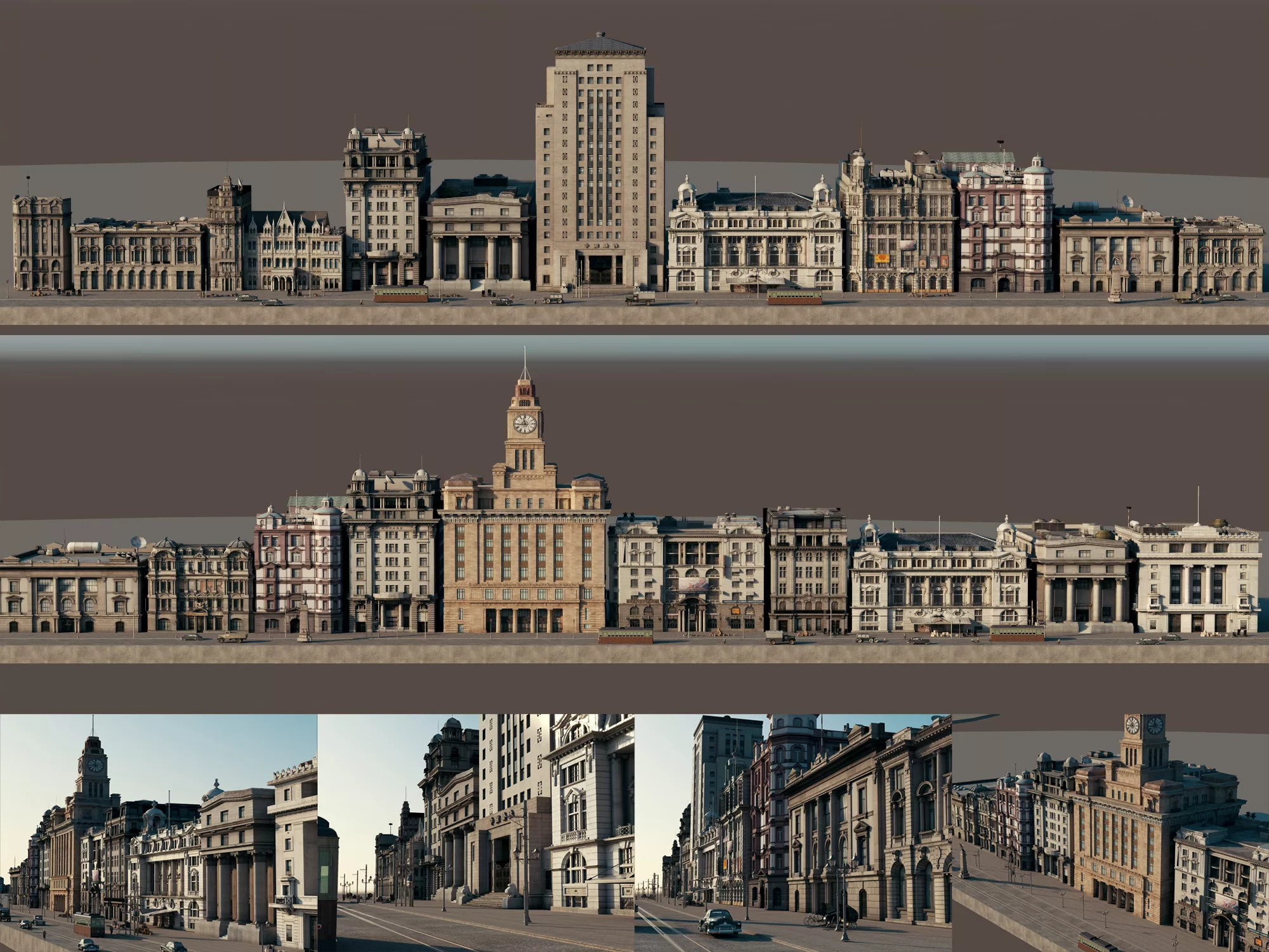 Old European Style City Buildings 3D model