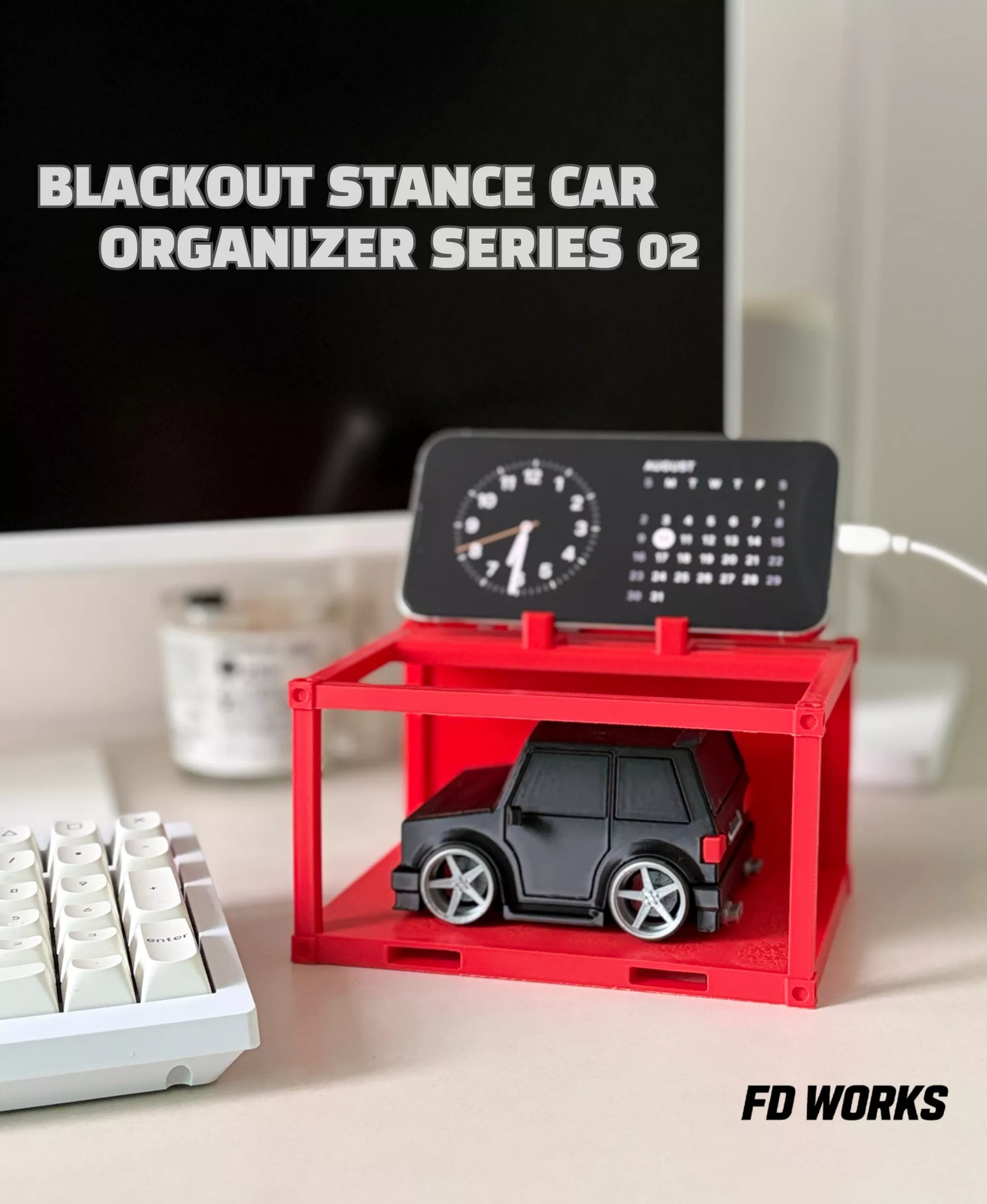 Classic Euro Hatchback Stance Car and Phone Mount 3D print model