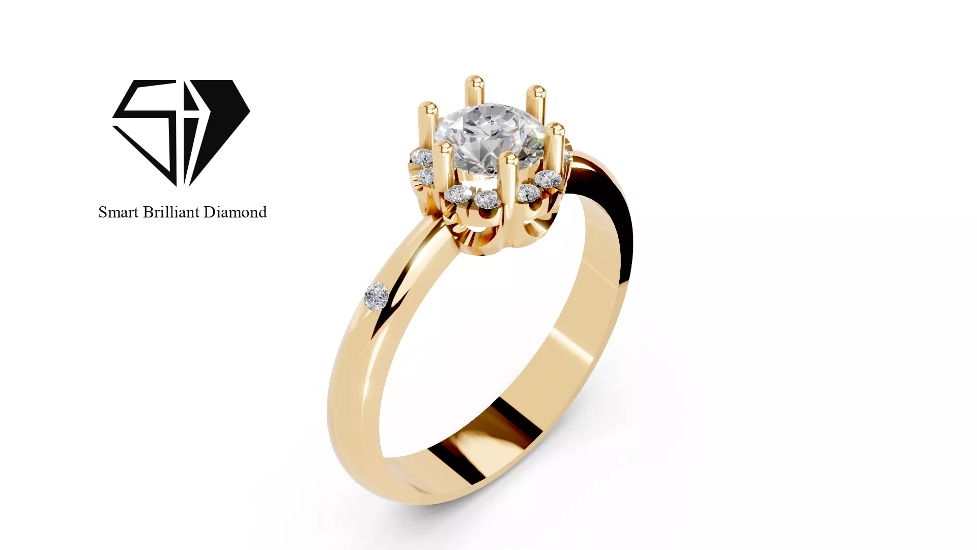 Solitaire Engagement Ring Fine Jewelry 3D Model sr0164 3D print model