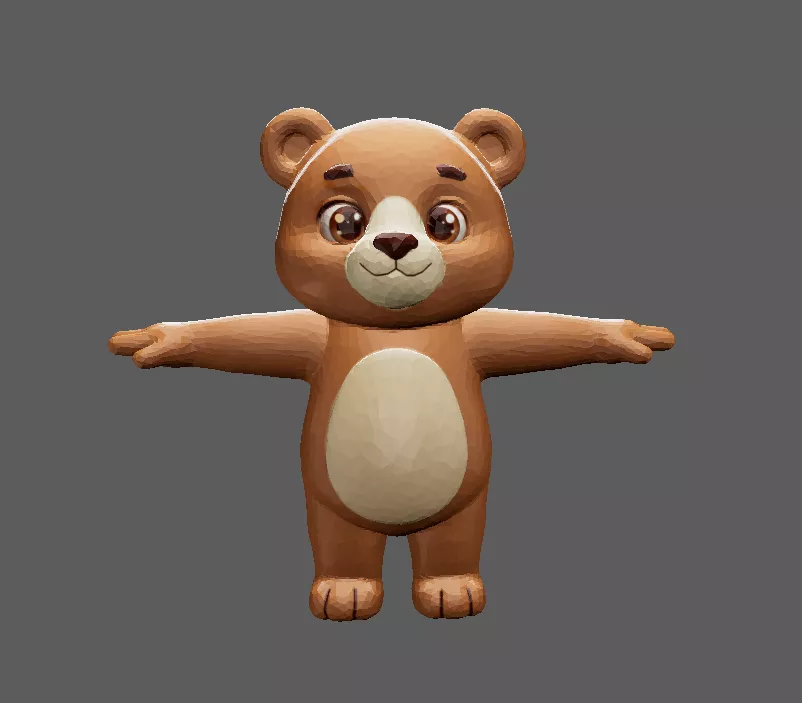 Teddy Bear Low-poly 3D model