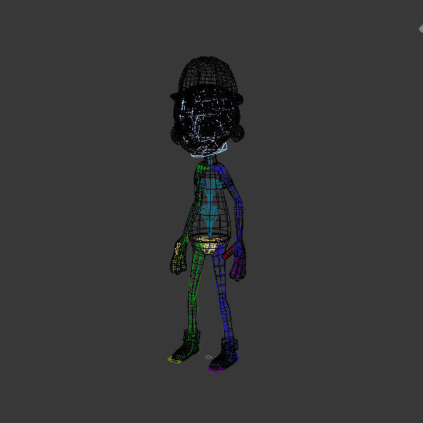 Worker Cartoon  Rigged 02 3D model_4