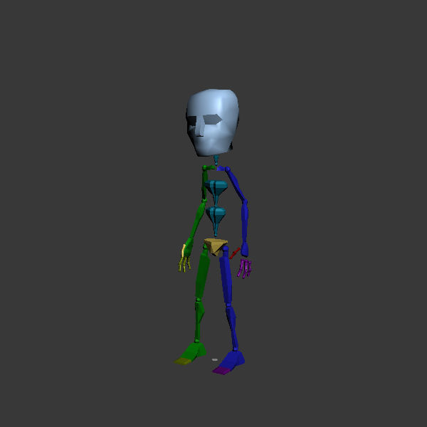 Worker Cartoon  Rigged 02 3D model_6