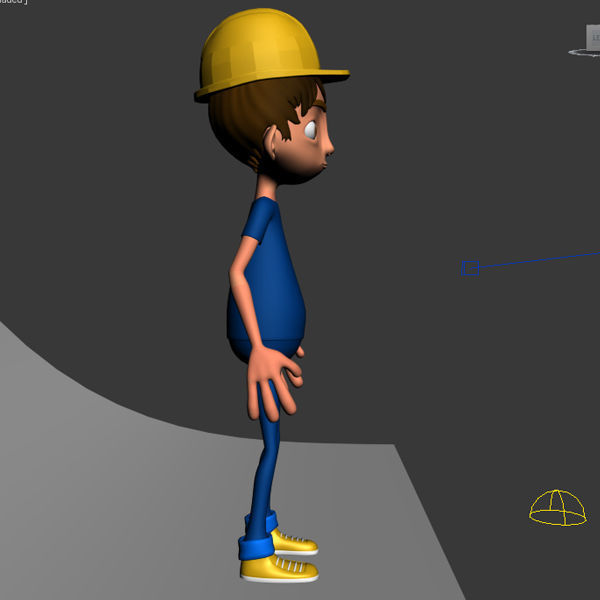 Worker Cartoon  Rigged 02 3D model_5