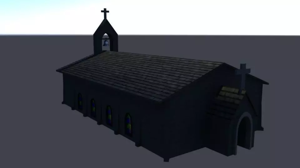 Chapel Simple Low-poly 3D model