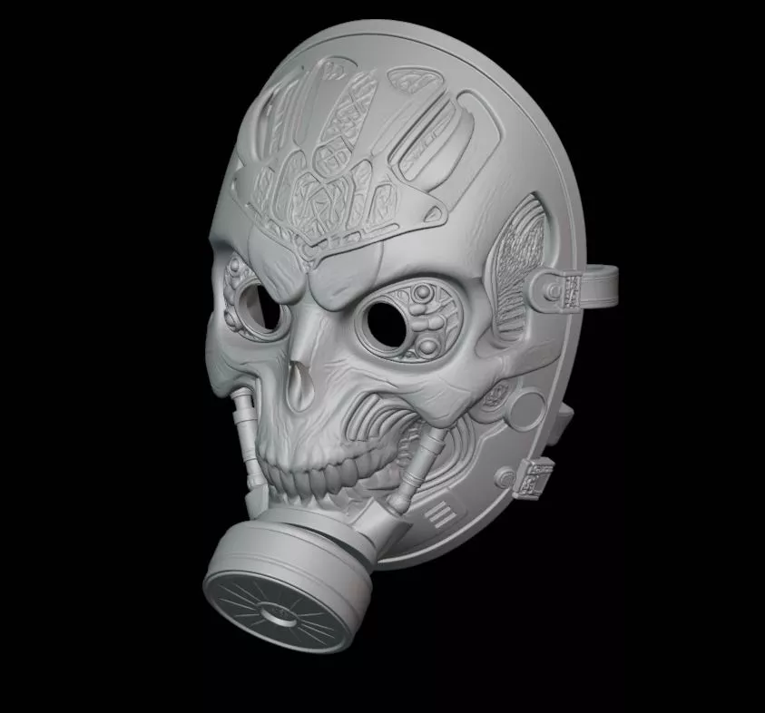 Cyberpunk Skull Gas Mask 3D print model