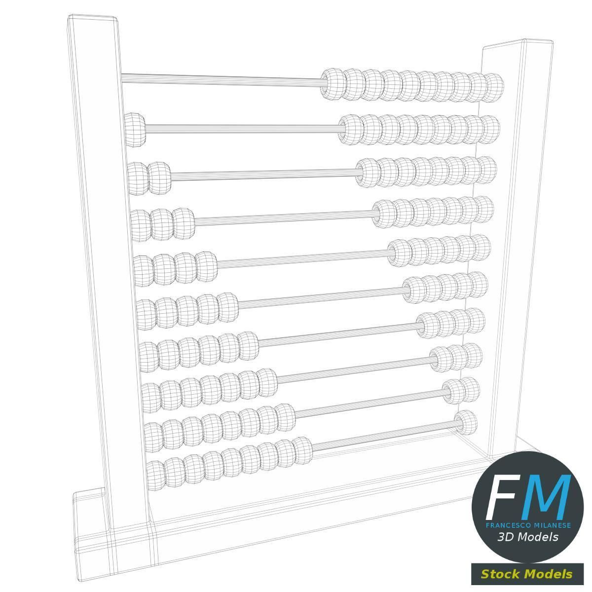 Abacus toy 3D model_7