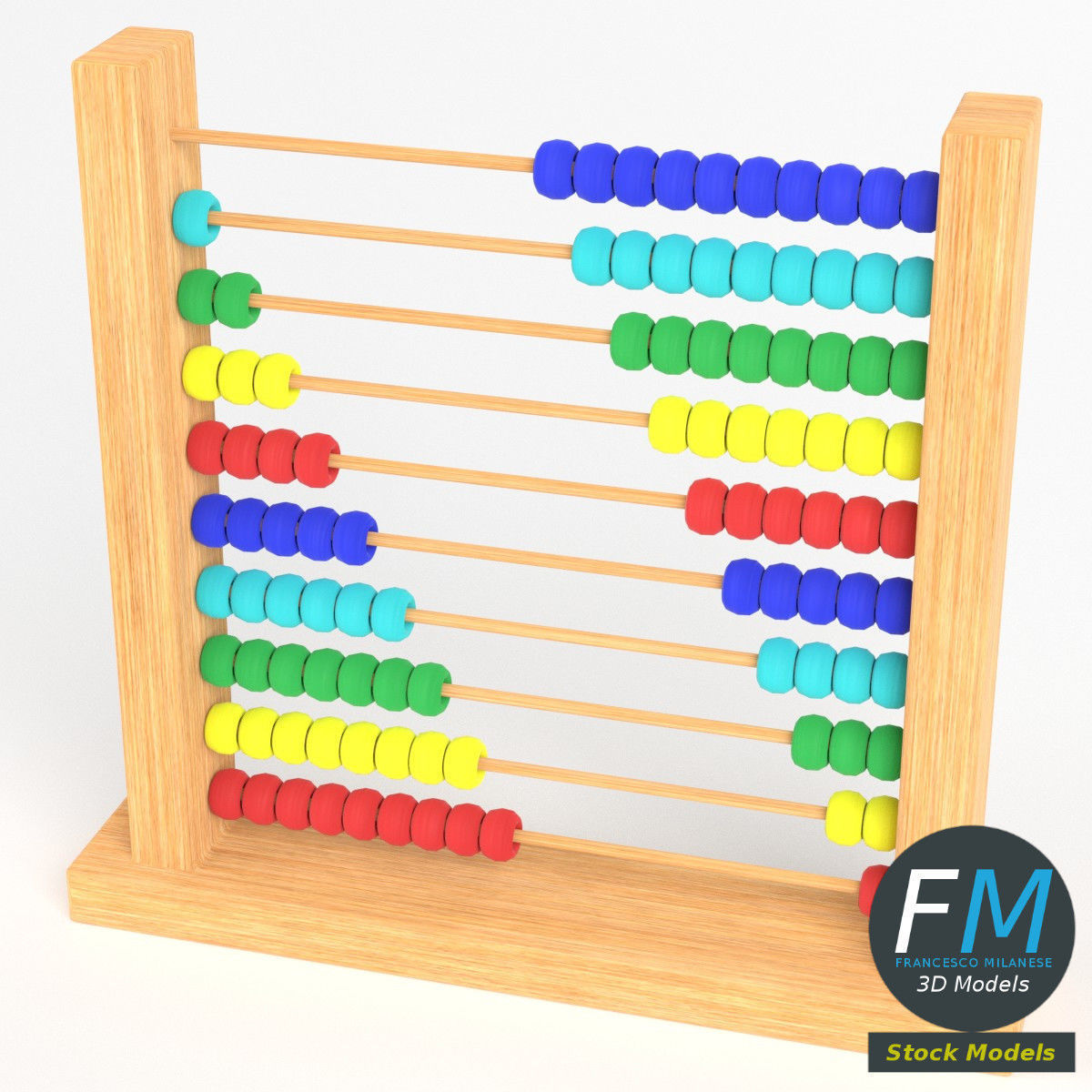 Abacus toy 3D model_2