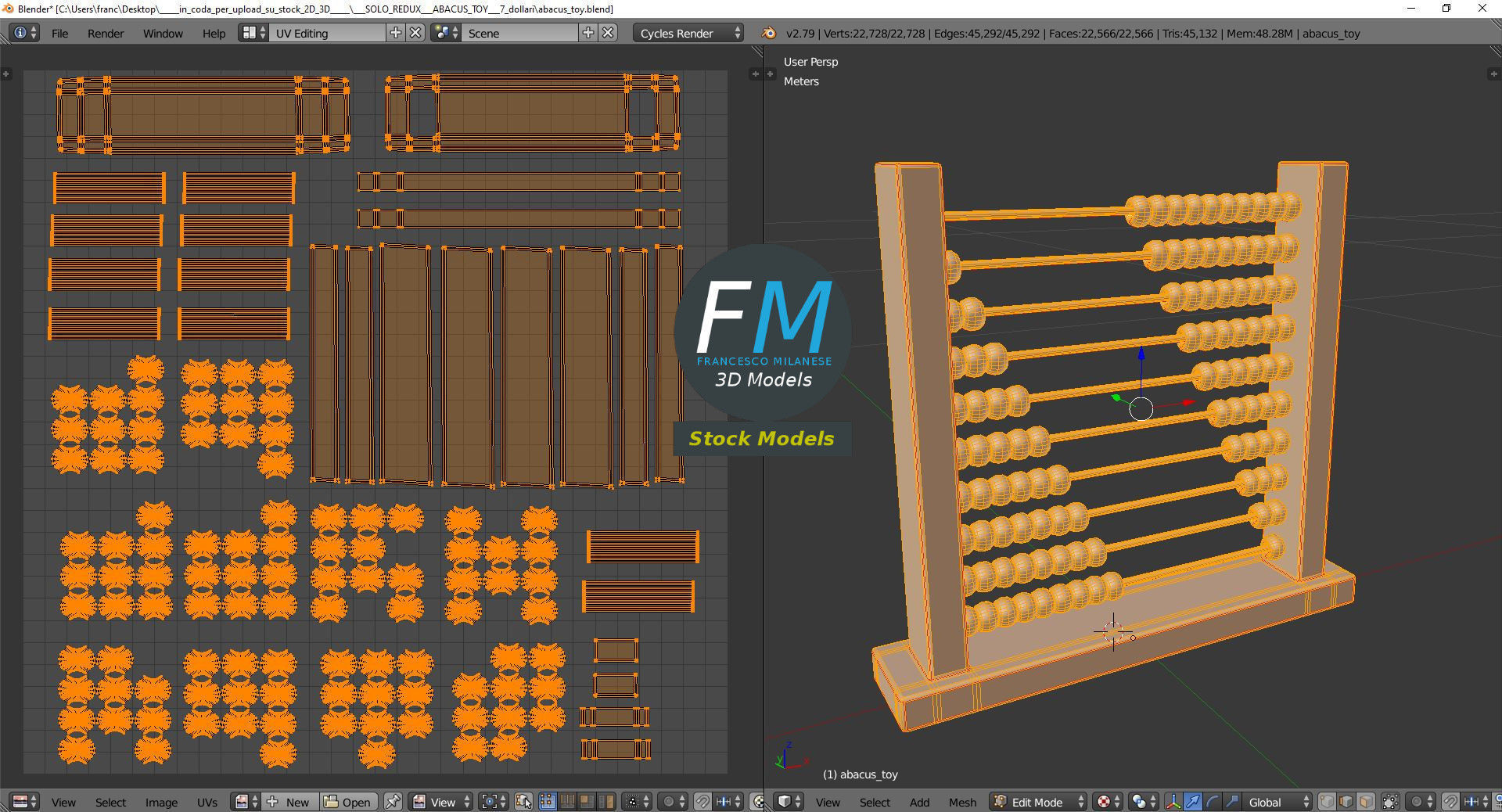 Abacus toy 3D model_10