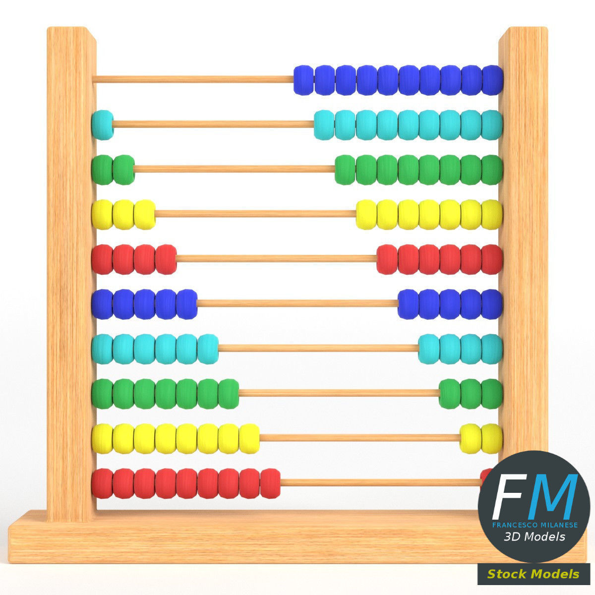 Abacus toy 3D model_3