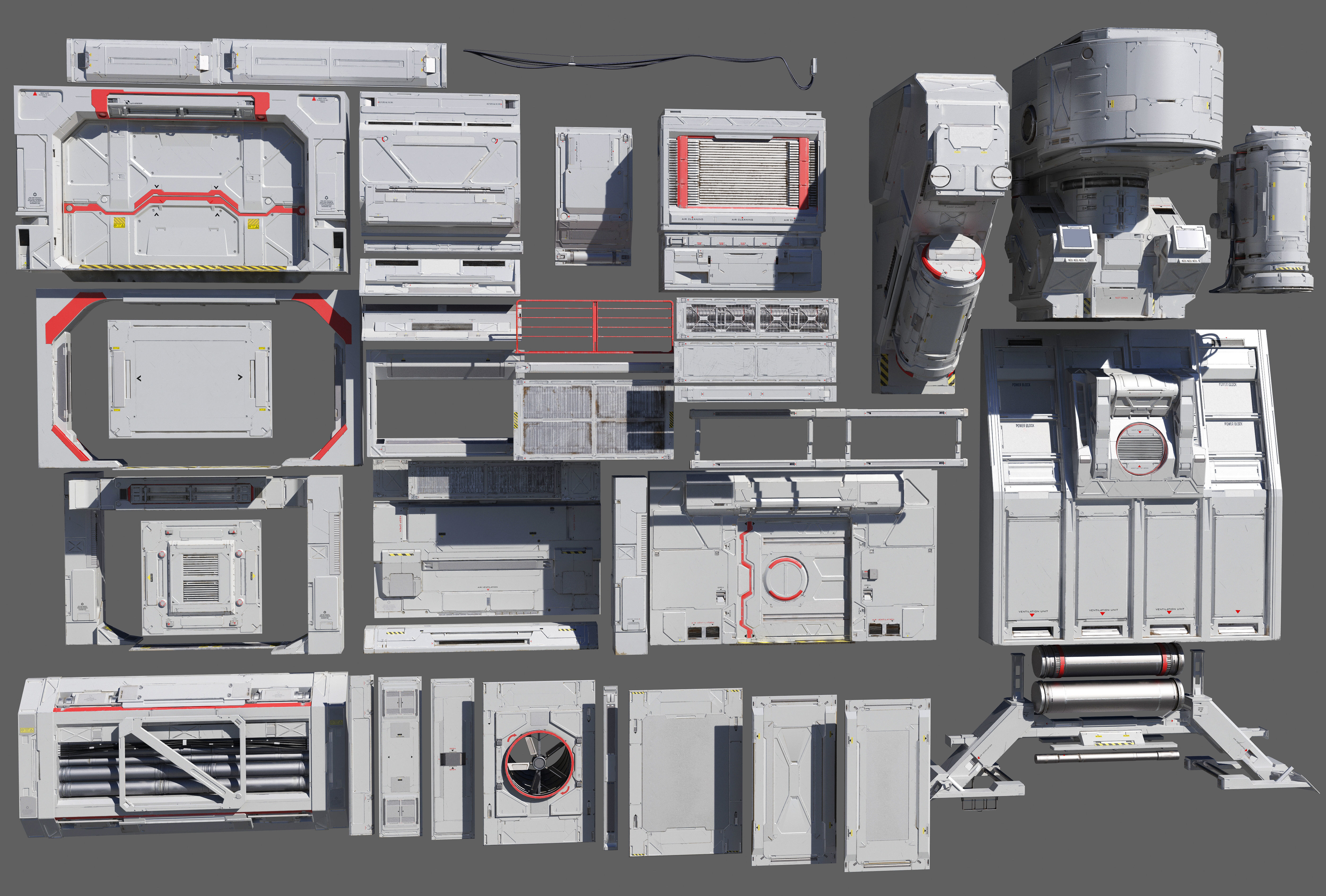 sci-Fi-Hall textured CLEAN FULL EDITION PACK 3D model_2