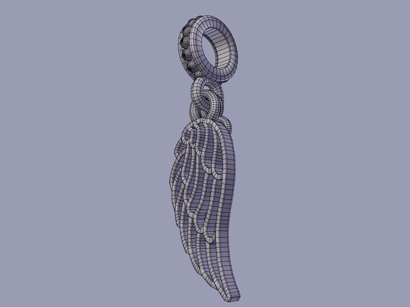 Wing Pandora Charm 3D model_4