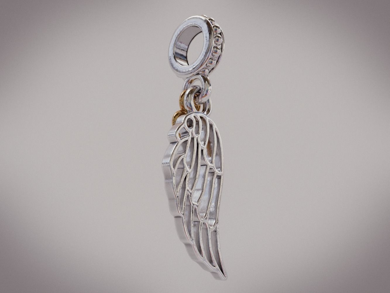 Wing Pandora Charm 3D model_3