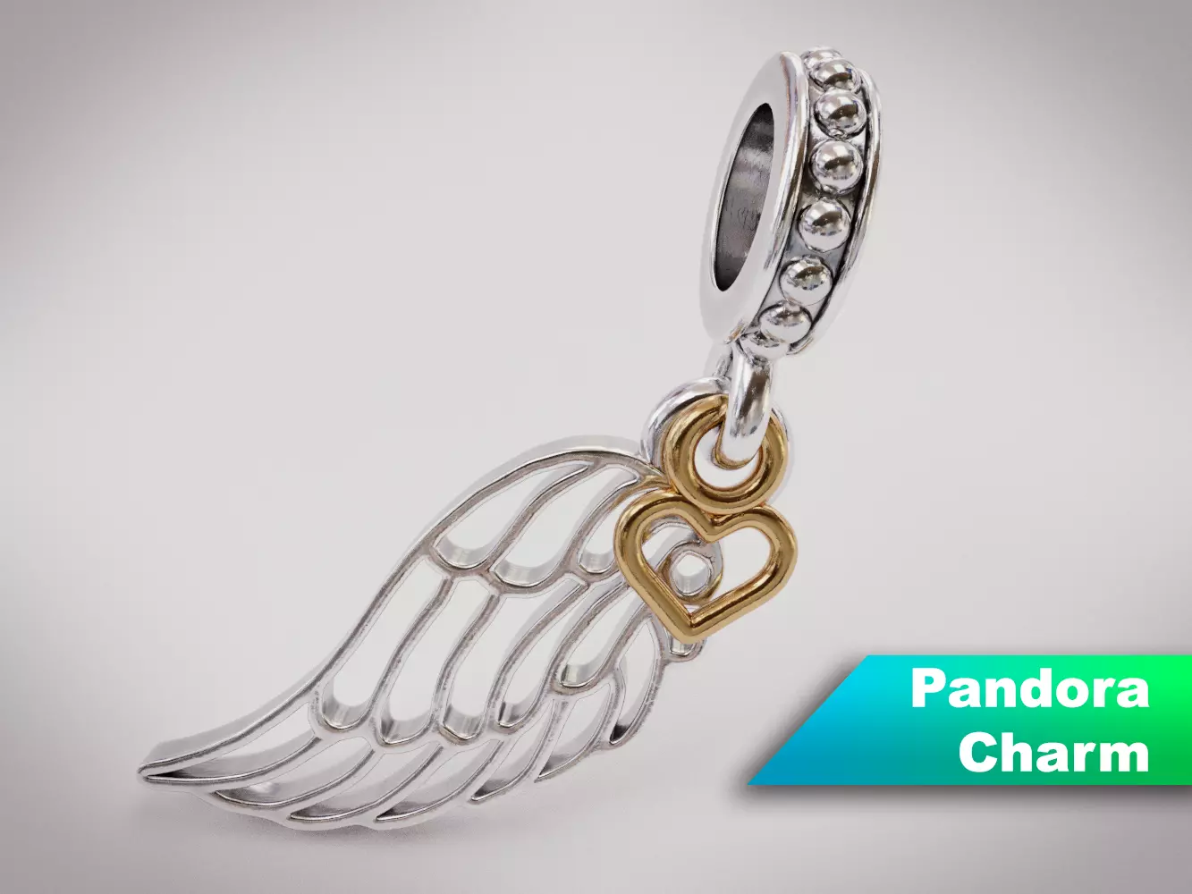 Wing Pandora Charm 3D model_0