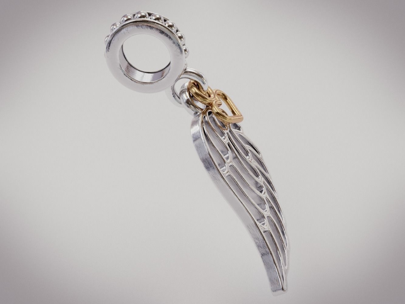 Wing Pandora Charm 3D model_1