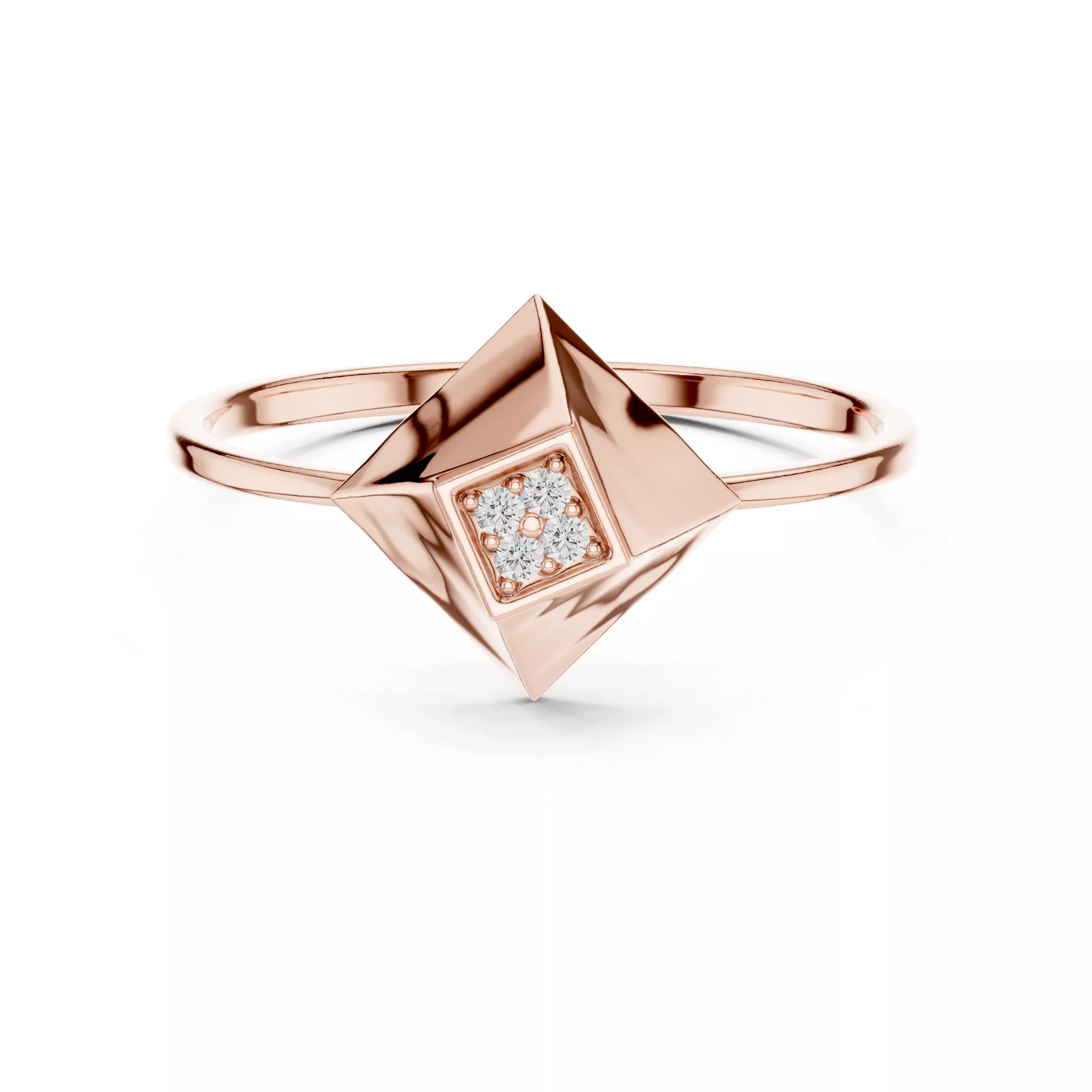 Geometric Pyramid Diamond Ring 3D Model Free 3D print model