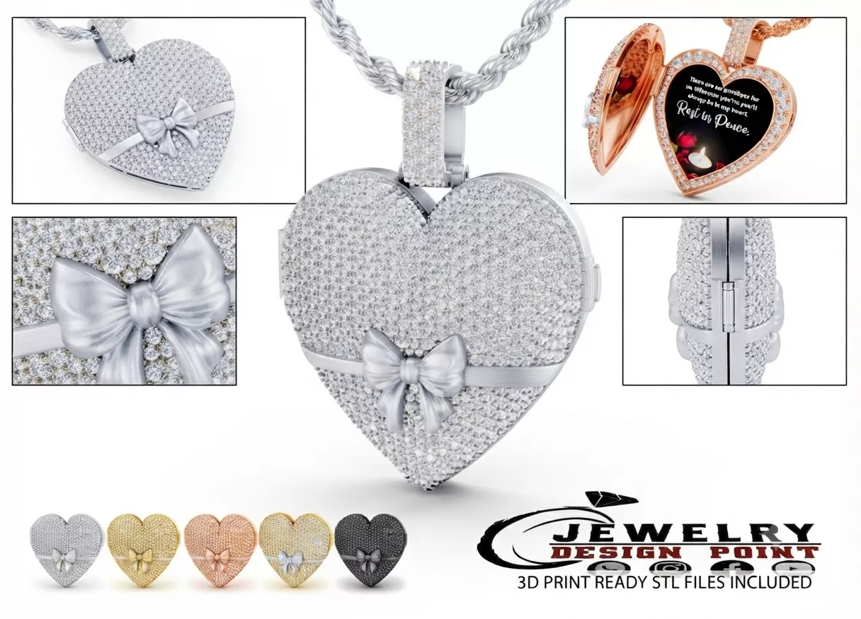 Custom Memorial Bubble Heart Pendant - Picture Heart Pendant 3D print model