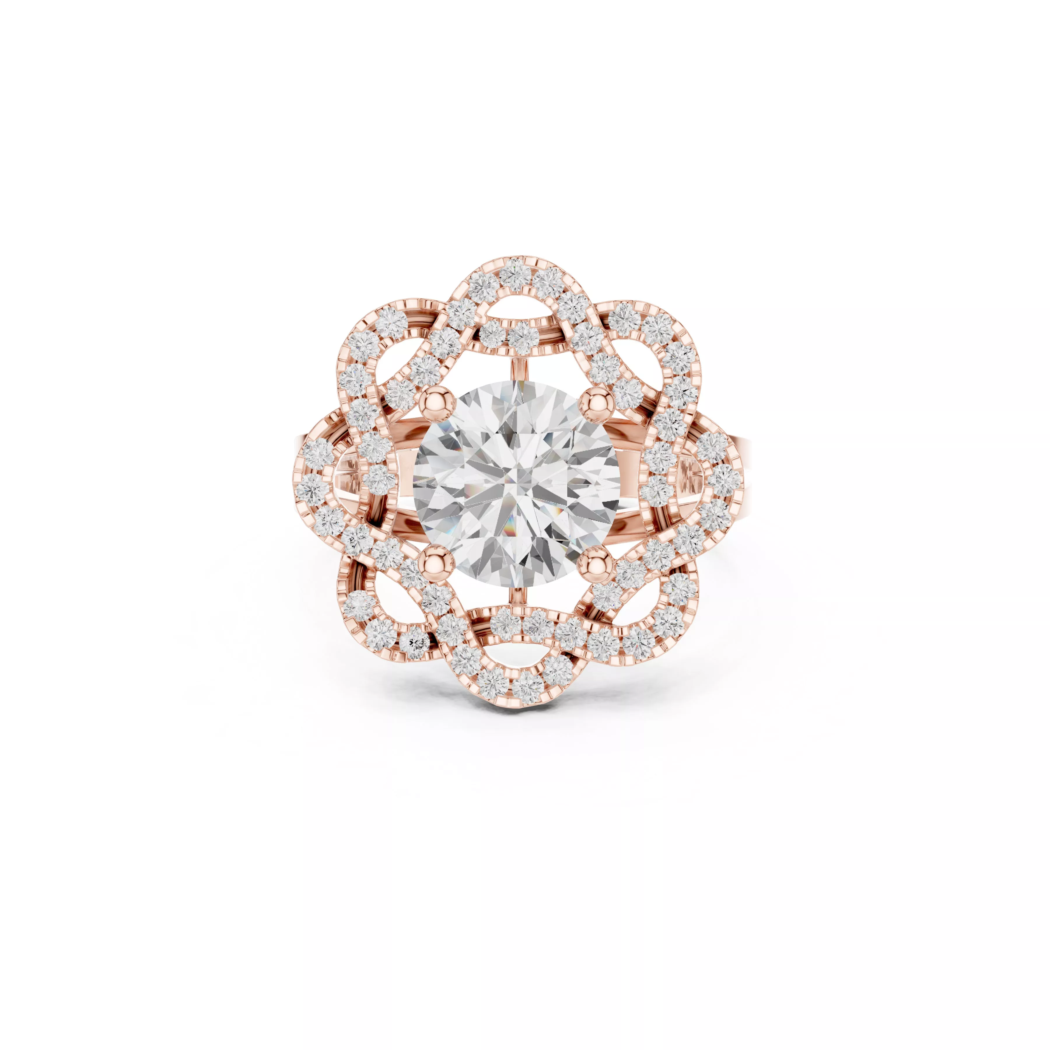 Buy Diamond Ring CAD Engagement Wedding Jewelry STL 3DM R5361 3D print model