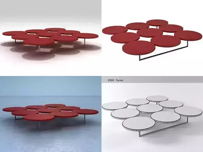 Diametre coffee table with circles 3D model