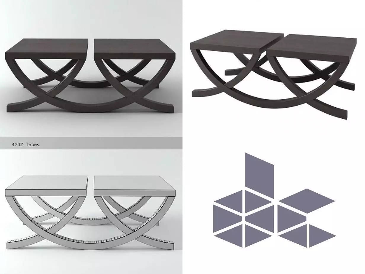 Ciros coffee table design 3D model_0