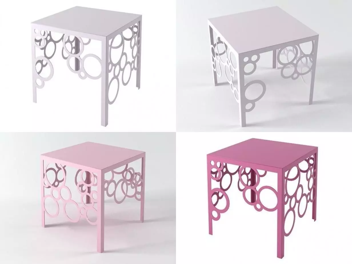 Barbara four side tables 3D model_0