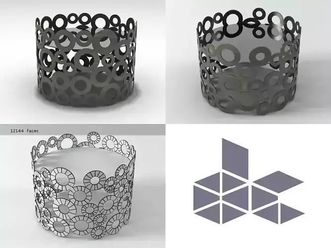 Ring design for coffee table 3D model