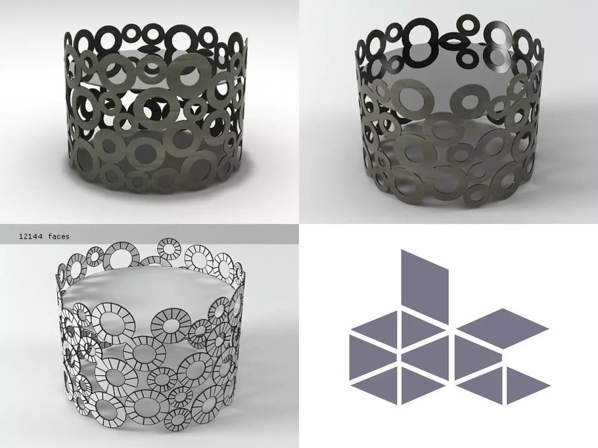 Ring design for coffee table 3D model_0