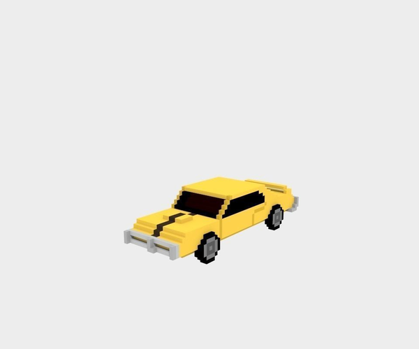 Voxel Racing Car Low-poly 3D model