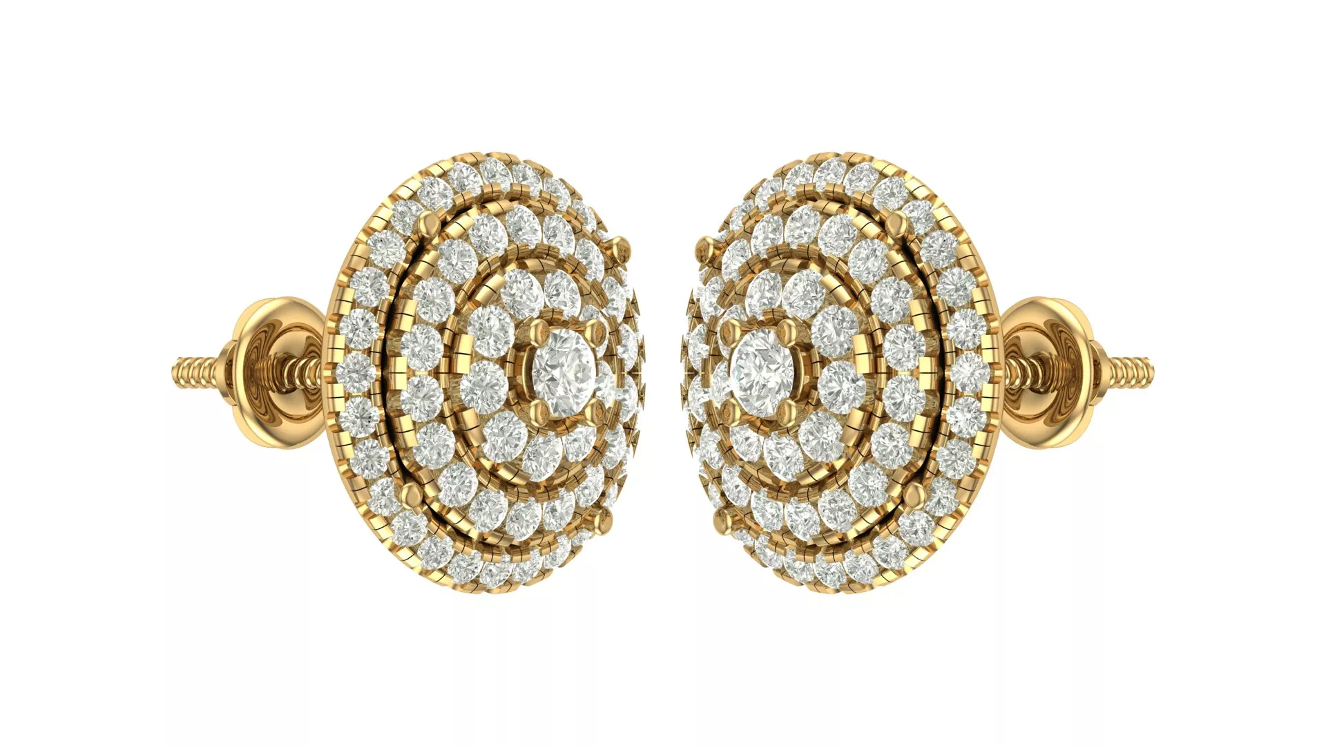 Round Cut Earrings 3D print model
