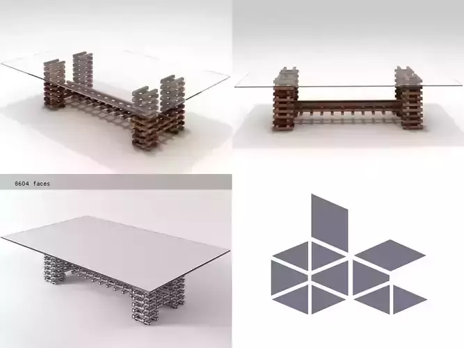 Retaso Rectangular Coffee Table 3D model