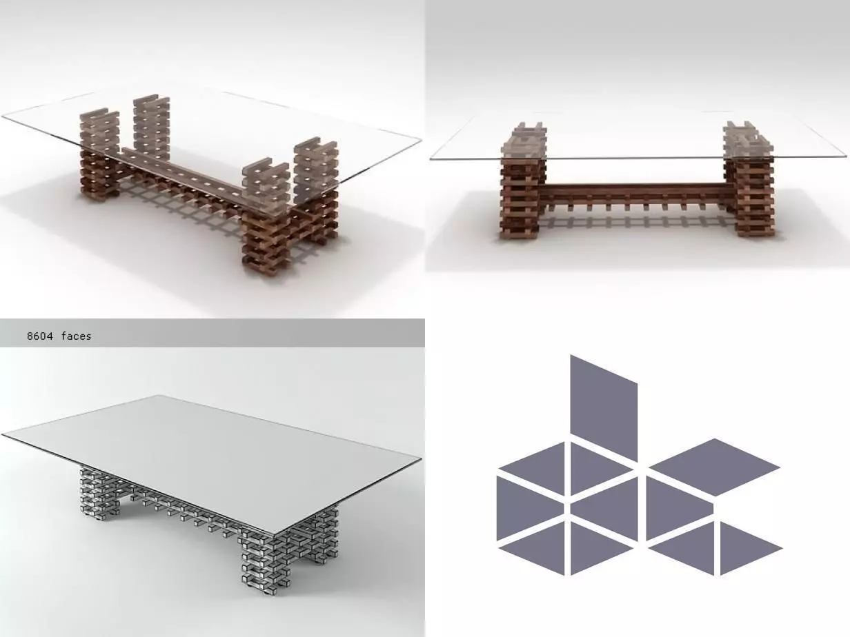 Retaso Rectangular Coffee Table 3D model_0