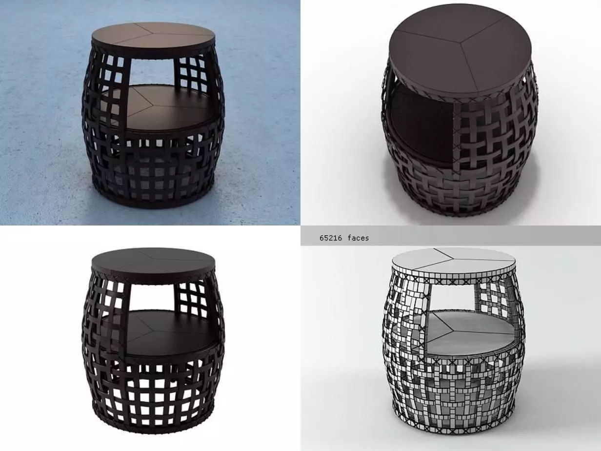 Matilda Round End Table 3D model_0