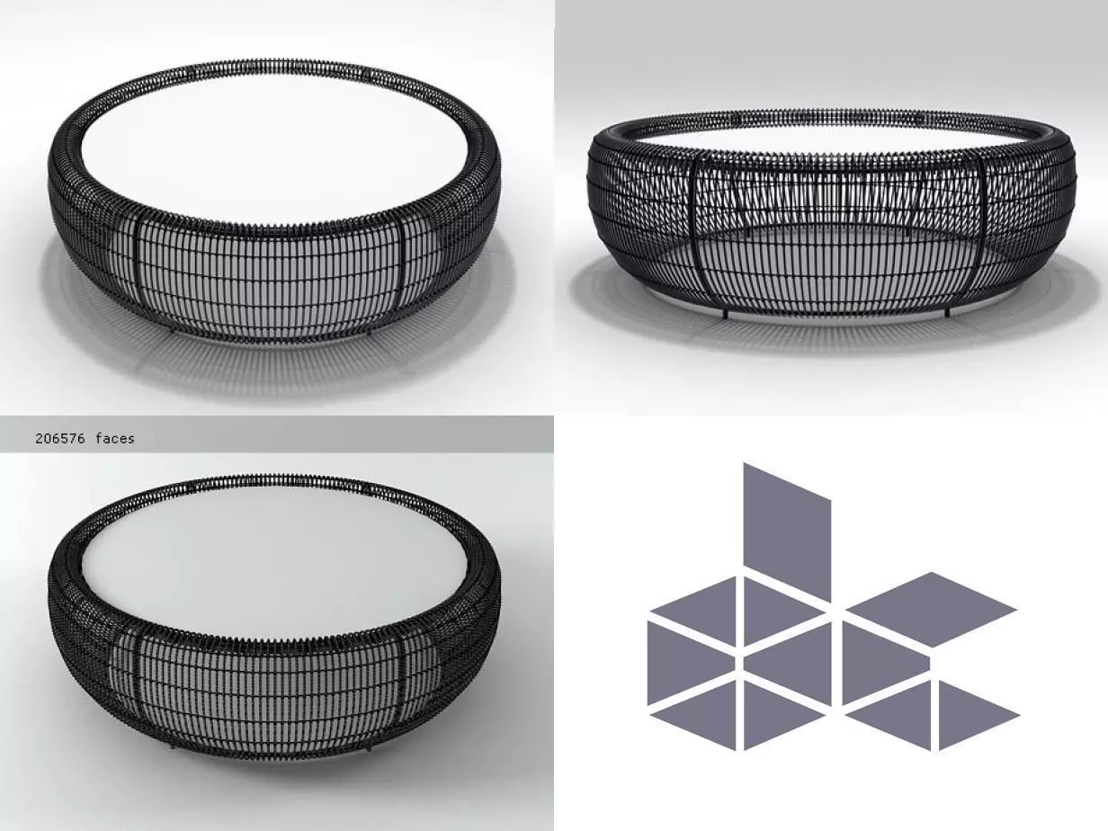 Croissant Medium Coffee Table 3D model_0