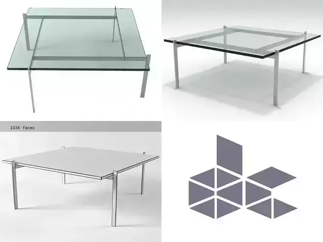 PK glass coffee table and two other tables